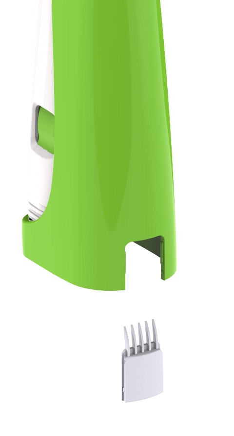 Integrated cleaning comb detail