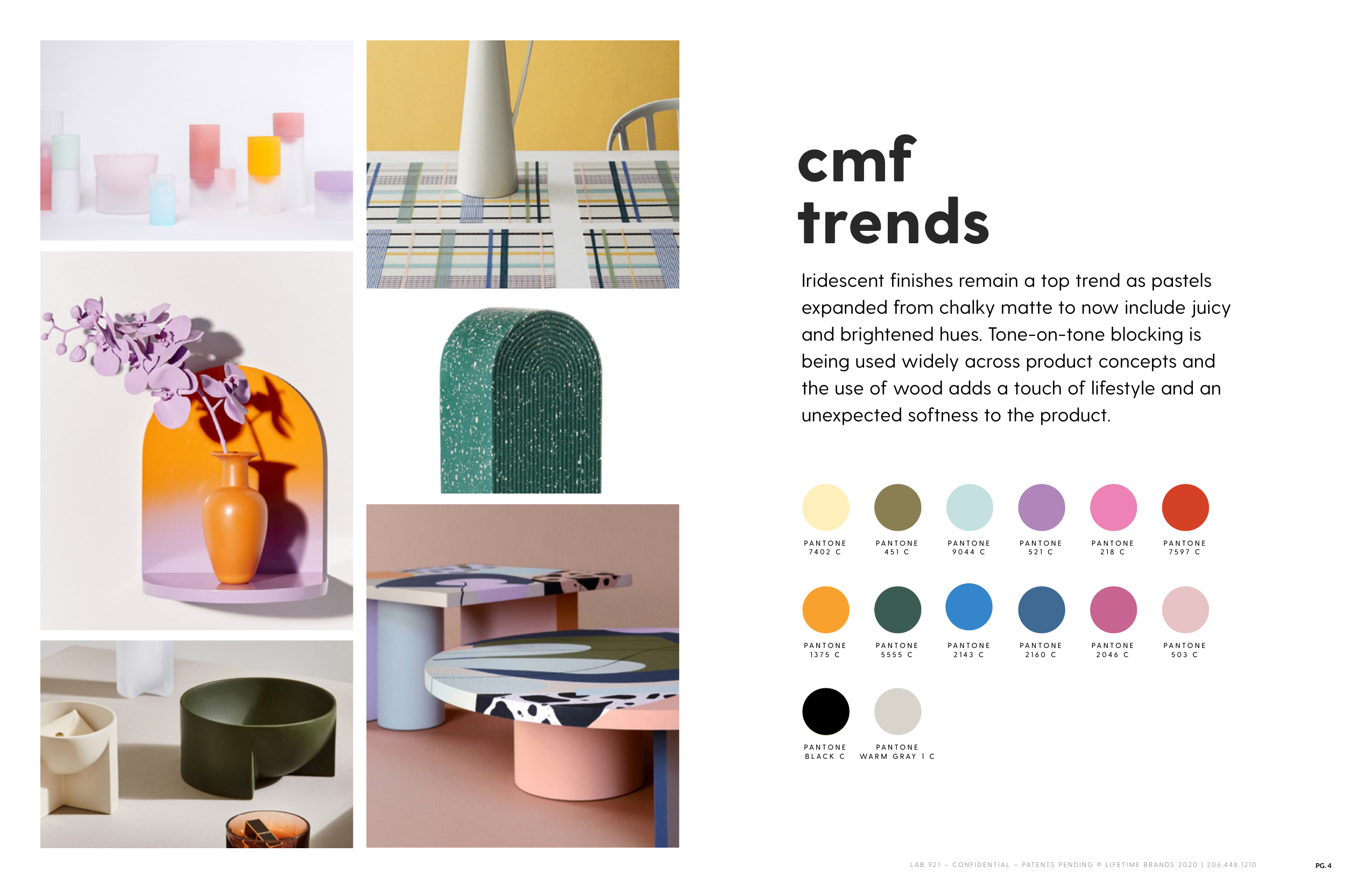 Color, material, and finish excerpt from the creative brief