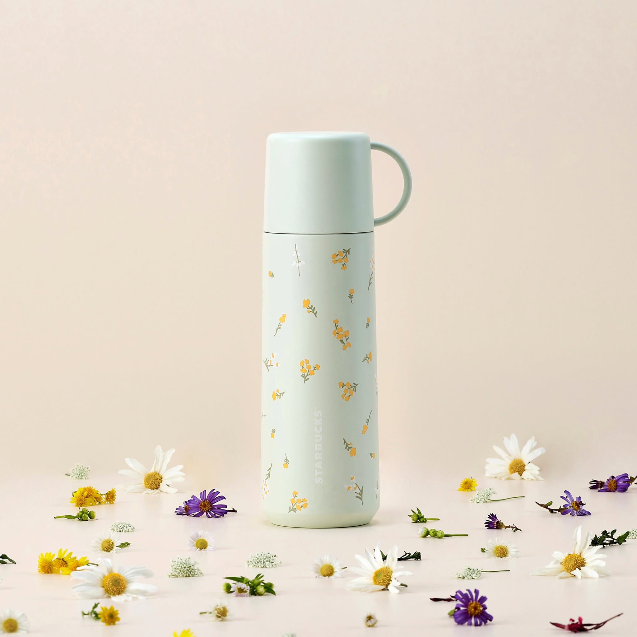 Starbucks floral thermos at retail